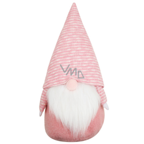 Pink elf with hat with stripes 32 cm 1 piece on stand