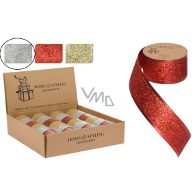 Emocio Ribbon with glitter silver 2700 x 38 mm