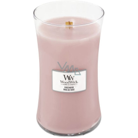 WoodWick Rosewood - Rosewood scented candle with wooden wick and lid glass large 609 g