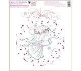 Window film without glue angels with wreath pink with tube 30 x 33,5 cm