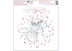 Window film without glue angels with wreath pink with tube 30 x 33,5 cm