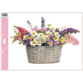 Window film without glue flowers in a basket daisies 42 x 30 cm