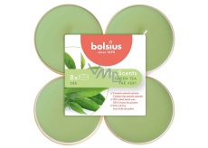 Bolsius Aromatic 2.0 Green Tea - Green Tea maxi scented tea light candles 8 pieces, burning time 8 hours