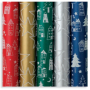 Zoewie Gift wrapping paper 70 x 150 cm Christmas Nordic Light gold - white stars