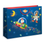 Zoewie Gift wrapping paper 70 x 200 cm Bambini dark blue - Santa on a rocket, reindeer, moon