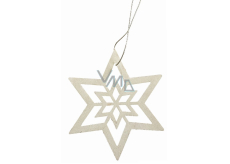 Wooden star for hanging white 10 cm