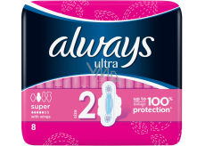 Always Ultra Super sanitary pads with wings 8 pieces