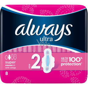 Always Ultra Super sanitary pads with wings 8 pieces