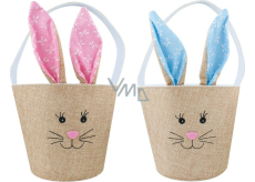 Basket textile bunny with ears 18 x 15,5 cm