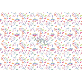 Ditipo Gift wrapping paper 70 x 100 cm White with candies 2 sheets