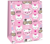 Ditipo Paper gift bag 32,4 x 44,5 x 10,2 cm Pink - Kitty, cat heads