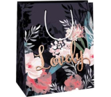 Ditipo Gift paper bag 18 x 22,7 x 10 cm Dark with Lovely inscription