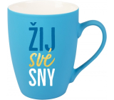 Albi Velvet mug Live your dreams turquoise 300 ml