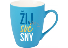Albi Velvet mug Live your dreams turquoise 300 ml