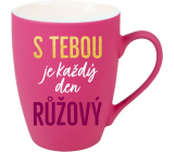 Albi Velvet mug With you every day is pink 300 ml