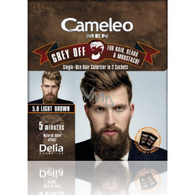 Delia Cosmetics Cameleo Men Grey Off color for hair, beard and moustache 5.0 Light brown 2 x 15 ml