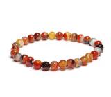 Agate yellow bracelet elastic natural stone, ball 6 mm / 16 - 17 cm