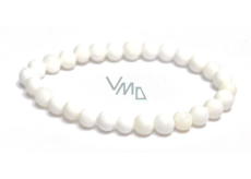 Shell Tridacna shell bracelet elastic natural stone, ball 6 mm / 16 - 17 cm