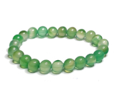 Agate green bracelet elastic natural stone, ball 8 mm / 16-17 cm, symbolizes the element of earth