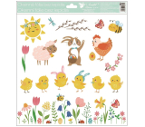 Window film without glue Easter pink sheep 30 x 33,5 cm