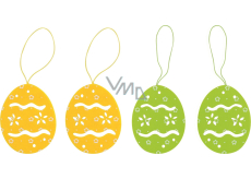 Egg for hanging yellow-green 7 cm 4 pieces in bag