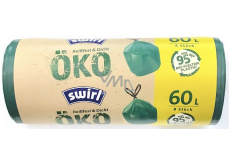 Melitta Swirl EKO retractable garbage bags 60 litres, 68 x 73 cm, 27 µ, 8 pieces