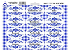 Arch Stickers for spices with blue ornament Basil 22 x 16 cm SK