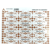 Arch Stickers for spices with brown ornament Clove 22 x 16 cm SK