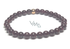 Garnet bracelet elastic natural stone, ball 6 mm / 16 - 17 cm, stone of fire, love