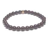 Garnet bracelet elastic natural stone, ball 6 mm / 16 - 17 cm, stone of fire, love
