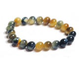 Tiger eye multi bracelet elastic natural stone, ball 8 mm / 16-17 cm, stone of the sun and earth, brings luck and wealth