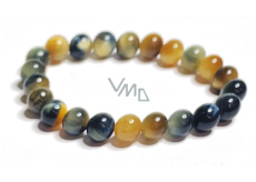 Tiger eye multi bracelet elastic natural stone, ball 8 mm / 16-17 cm, stone of the sun and earth, brings luck and wealth