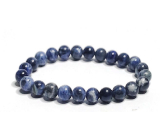 Sodalite bracelet elastic natural stone, ball 8 mm / 16 - 17 cm, stone communication
