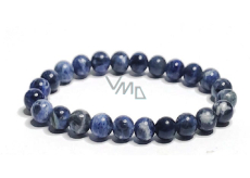 Sodalite bracelet elastic natural stone, ball 8 mm / 16 - 17 cm, stone communication
