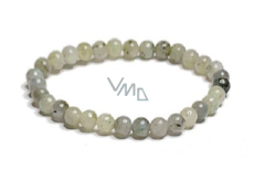 Labradorite bracelet elastic natural stone, ball 6 mm / 16 - 17 cm, stone of transformation