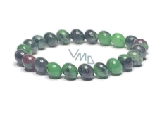 Anyolite / Ruby in Zoisite bracelet elastic natural stone, ball 8 mm / 16-17 cm, relieves in times of sadness