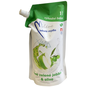 Miléne Green Apple and Olive liquid soap refill 1 l