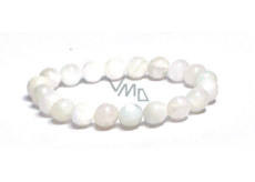 Moonstone white bracelet elastic natural stone, ball 10 mm / 16-17 cm, stone of destiny