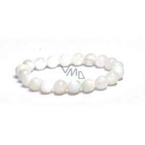 Moonstone white bracelet elastic natural stone, ball 10 mm / 16-17 cm, stone of destiny