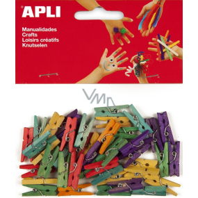 Apli Wooden pegs mix of colours 25 x 3 mm 45 pieces