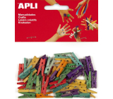 Apli Wooden pegs mix of colours 25 x 3 mm 45 pieces
