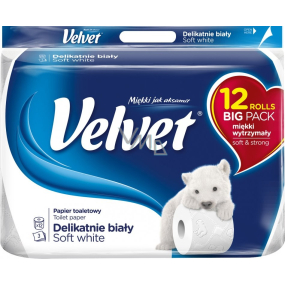 Velvet Soft White soft white toilet paper with polar bears motif 3 ply 12 pcs