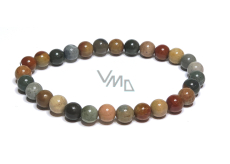 Jasper Ocean bracelet elastic natural stone, ball 6 mm / 16 - 17 cm, stone of positive energy