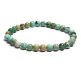 Turquoise Peru bracelet elastic natural stone, ball 6 mm / 16-17 cm, bristle stone, talisman of travelers and animal lovers