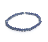 Lapis Lazuli bracelet elastic natural stone, ball 4 mm / 16 - 17 cm, harmony stone