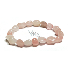 Rose bracelet elastic natural stone, stone 8 - 10 mm / 16 - 17 cm, love stone