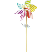 Windmill coloured striped 9 cm + skewer 1 piece