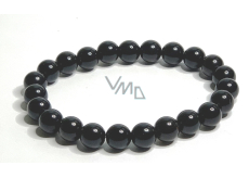 Morion bracelet elastic natural stone, ball 8 mm / 16 - 17 cm