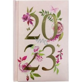 Albi Diary 2023 mini Pink with flowers 11 x 7,5 x 0,5 cm