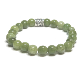 Tourmaline Verdelite green bracelet elastic natural stone, ball 8 mm / 16-17 cm, guardian of good mood